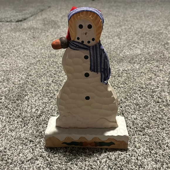 Carved Wooden Snowman - Picture 1 of 6